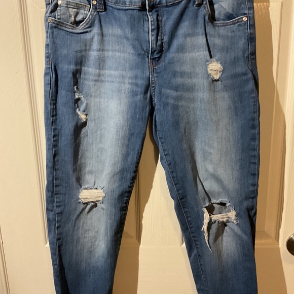 👖Celebrity Pink Ankle Skinny Stretch Raw Hem Distressed Jeans 👖 - Picture 4 of 7